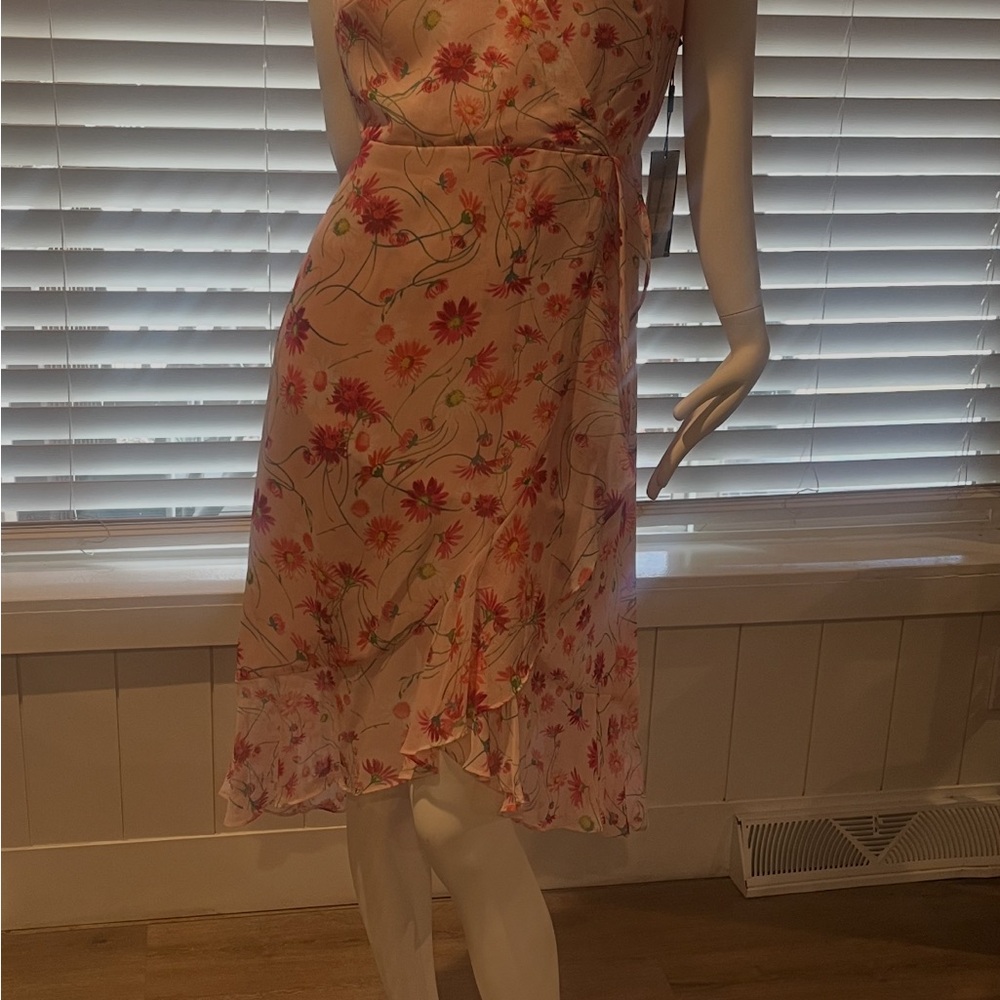 Floral Pink Wrap Dress